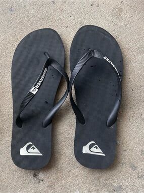 Quiksilver Men's Black Flip-Flop Sandals with Logo 14/15